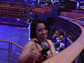 Desi filming at the rink